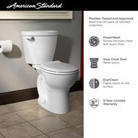 American Standard Cadet 3 Two-Piece 1.28 GPF Single Flush Round Chair Height Toilet  - $95