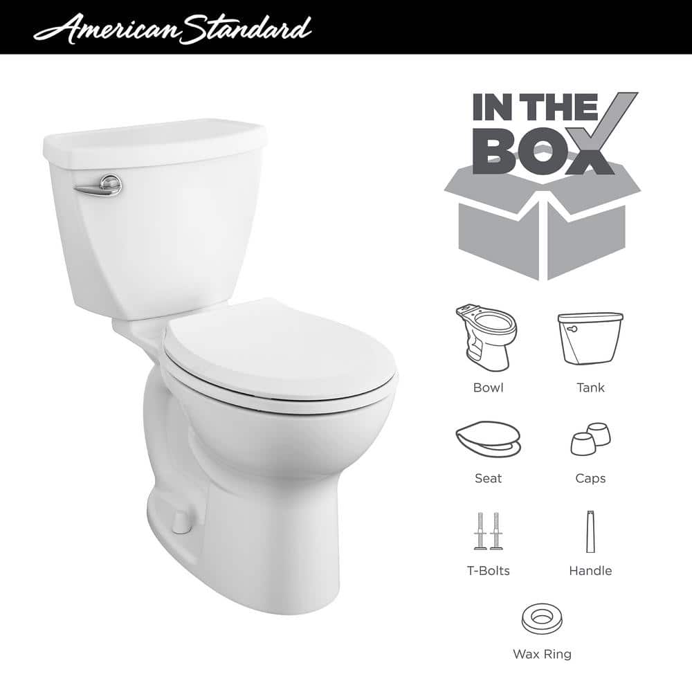 American Standard Cadet 3 Two-Piece 1.28 GPF Single Flush Round Chair Height Toilet  - $95