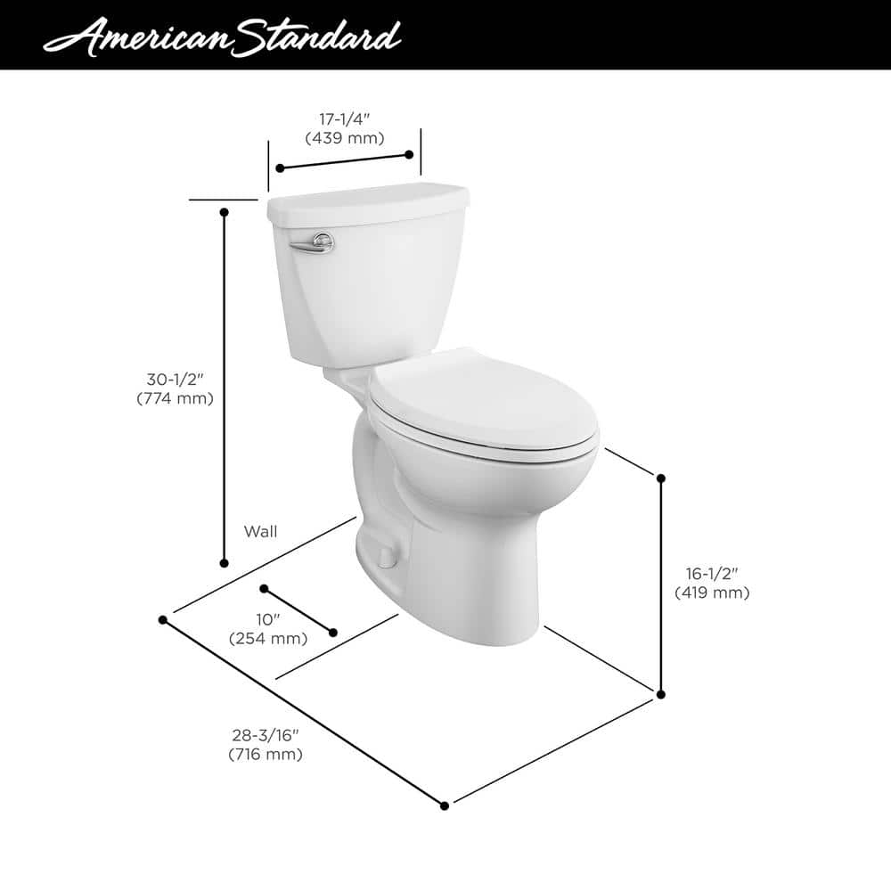 Cadet 3 10 in Rough Two-Piece 1.28 GPF Single Flush Elongated Chair Height Toilet - $110