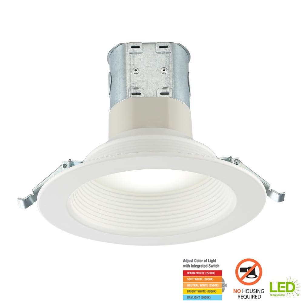 Easy-Up 6 in. White Baffle Integrated LED Recessed Kit (2700K-5000K) - $15