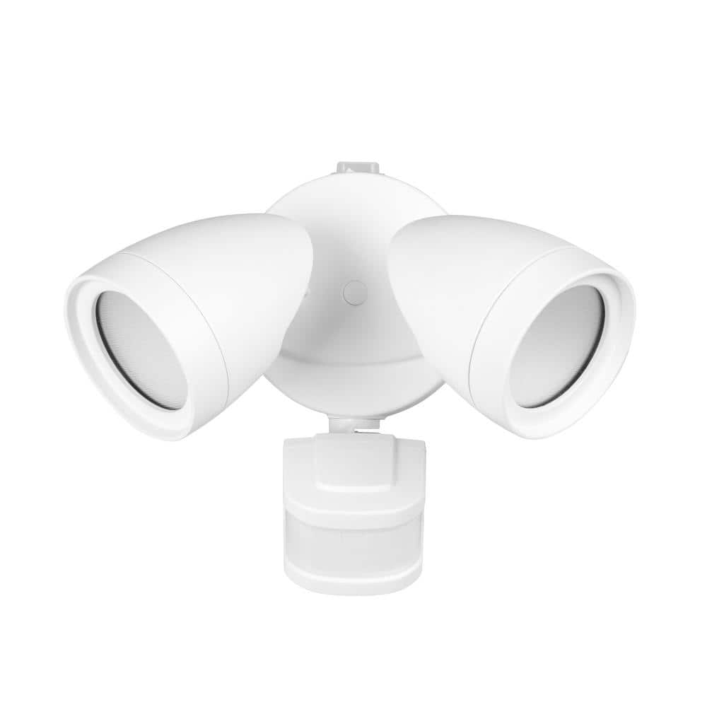 240-Degree White Motion Activated LED Outdoor Twin Head Security Flood Light - $40