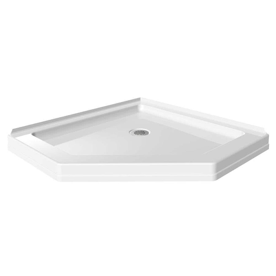 Delta 38 in. x 38 in. Neo-Angle Corner Shower Pan Base with Center Drain in White - $150