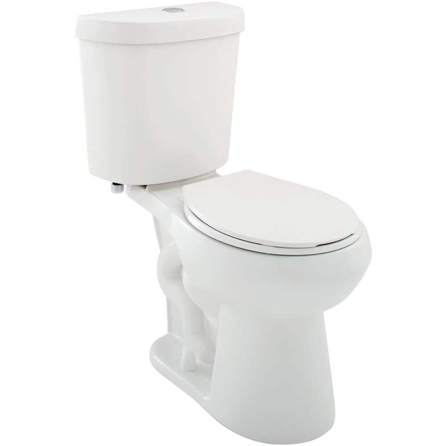 Glacier Bay 2-piece 1.1 GPF/1.6 GPF Dual Flush Round Toilet in White, Seat Included - $55