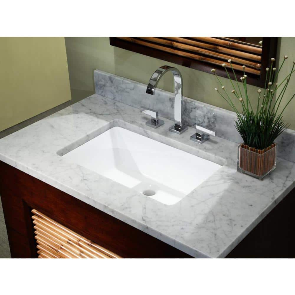 20-7/8 in. x 14-3/4 in. Rectangle Vitreous Glazed Ceramic Lavatory Vanity Sink - $35
