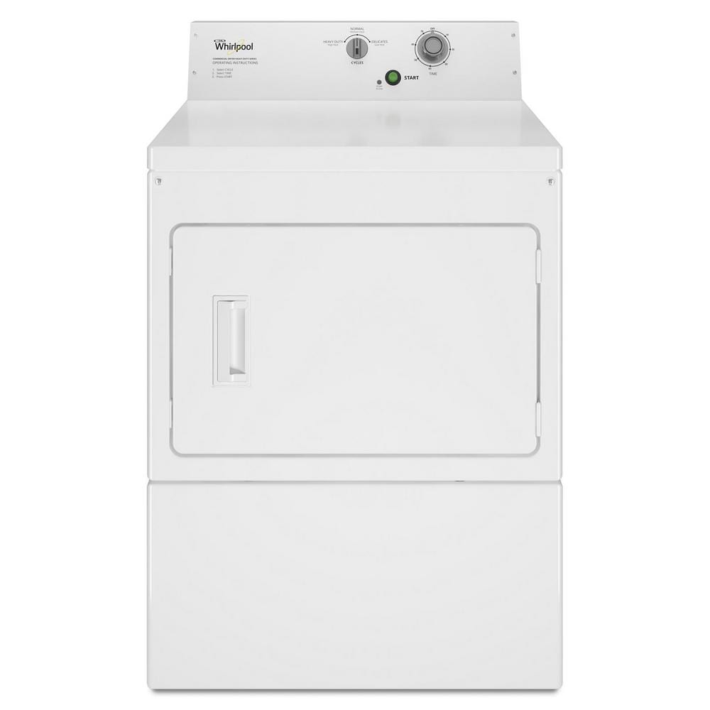 Whirlpool 7.4 cu. ft. 120-Volt White Commercial Gas Super-Capacity Dryer - $375