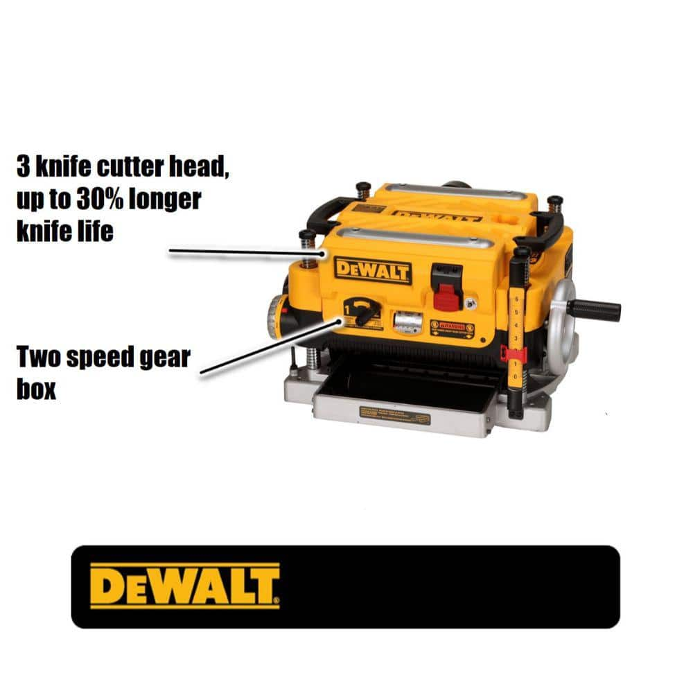 DEWALT 15 Amp Corded 13 in Heavy Duty 2 Speed Bench Planer USED