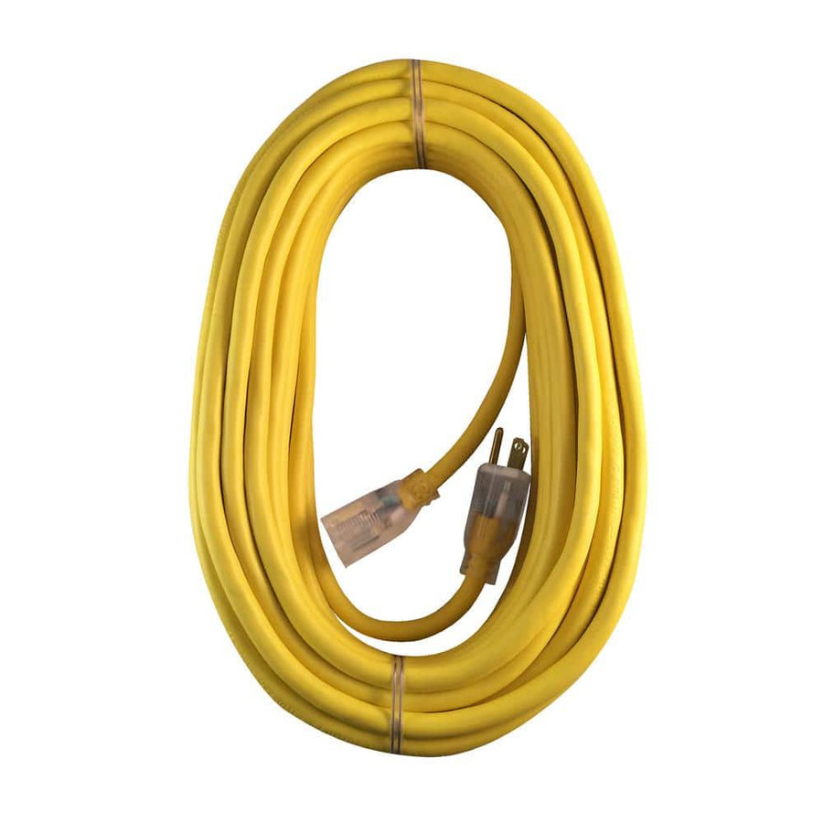 US Wire and Cable 25 ft. 12/3 Yellow Lighted Extension Cord - $15