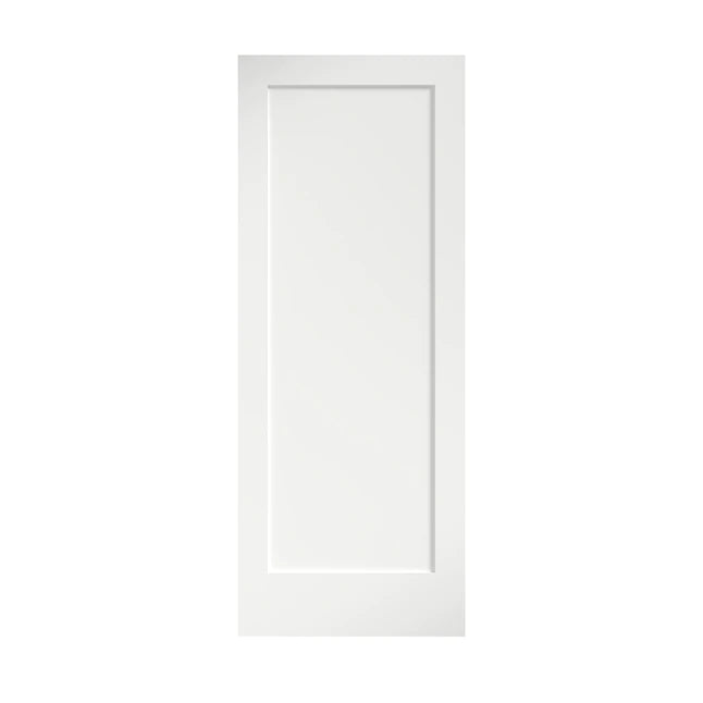 EightDoors Shaker 28" x 80" White 1-Panel Square Solid Core Primed Pine Door - $110
