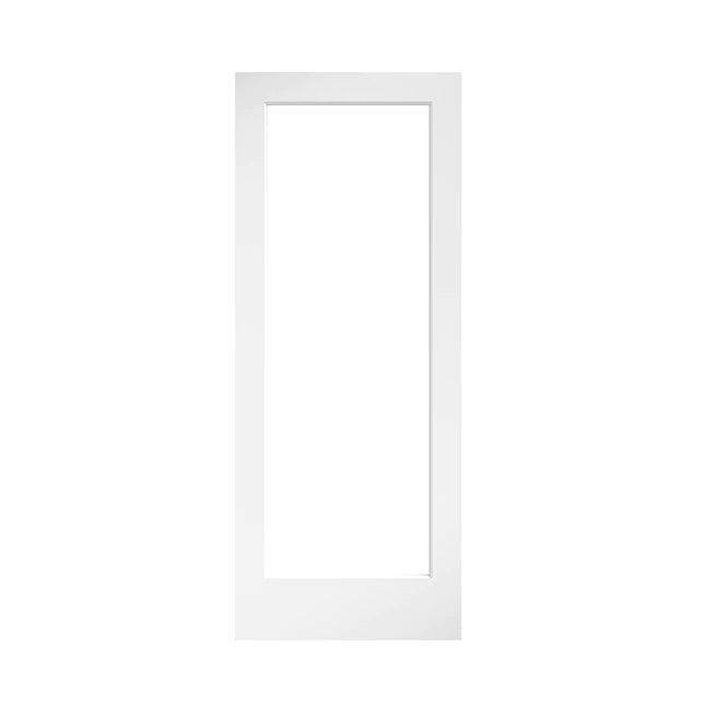 EightDoors 24" x 80" White Clear Glass Prefinished Pine Wood Interior French Door - $130