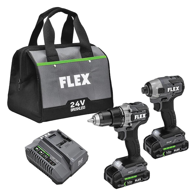 FLEX  2-Tool 24-volt Brushless Power Tool Combo Kit with Soft Case - $200.