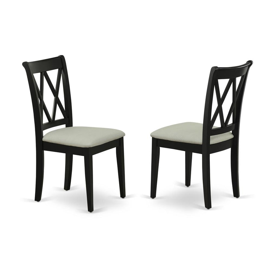 Logan Dining Table & 2 Dining Chairs by East West Furniture, Black/White- $380