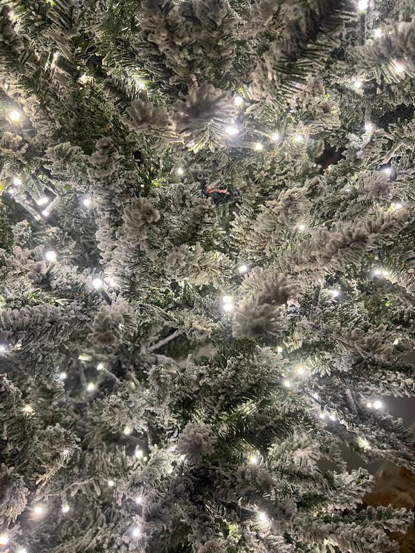 Home Accents Holiday 7.5 ft. Starry Light Fraser Fir Flocked LED Pre Lit Artificial Christmas Tree - $180