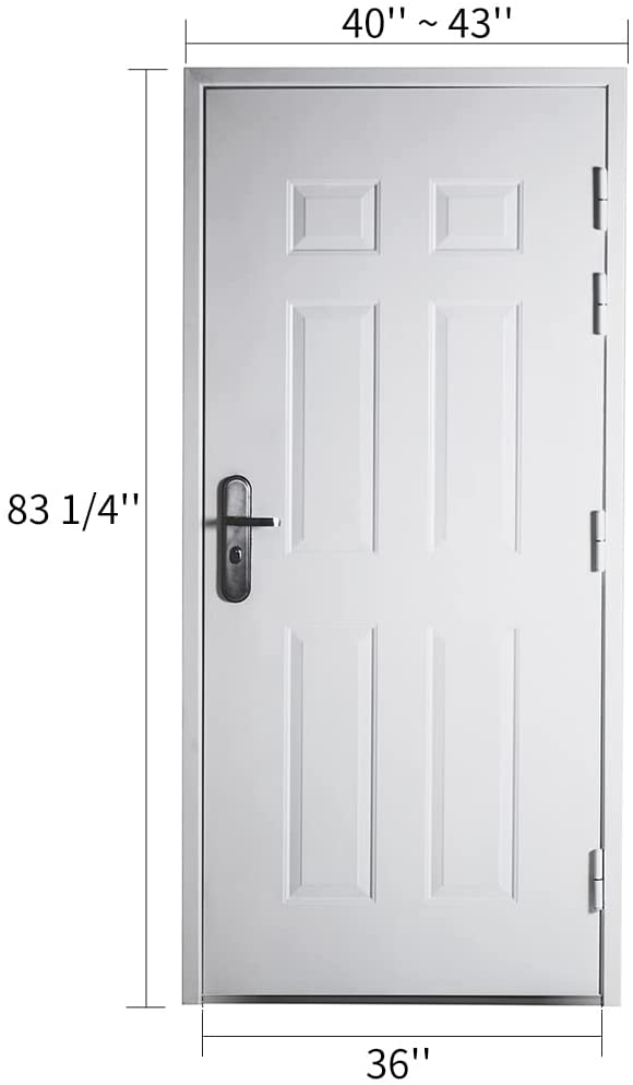 Steel Security Door with Frame 6 Panel 36" Door Slab-$550