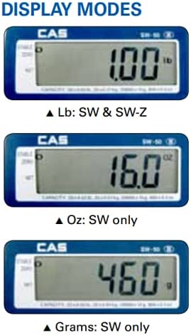 CAS SW-10 Food Service Scale, 10 x 0.005 lbs, Kg/g/Oz/Lb Switchable, Single Display - $100