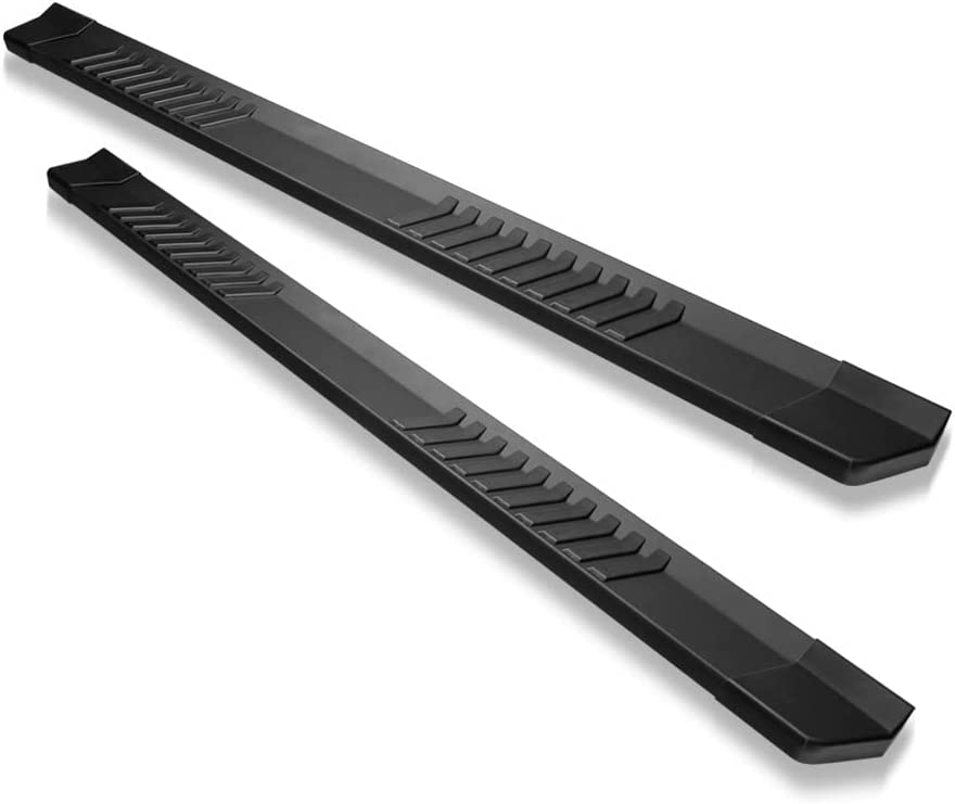 6" OE Style w/ Polymer Stripes Matte Black Aluminum Running Boards, 07-18 Silverado/Sierra Crew Cab - $100