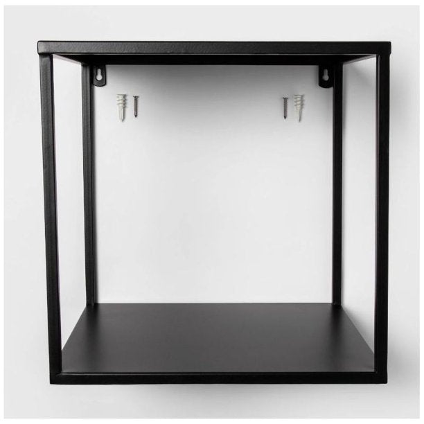 Project 62 Wall Hanging Metal Single Storage Cube in Black Powder Coat Finish - $20