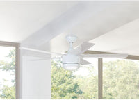 Home Decorators Collection Merwry 52 in. Integrated LED Indoor White Ceiling Fan with Light Kit and Remote Control - $75