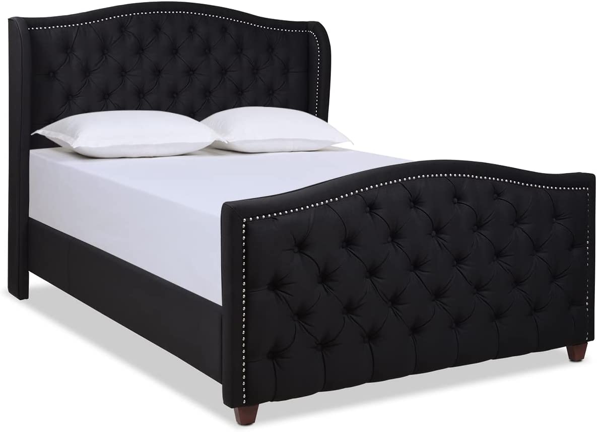 Marcella Jet Black Queen Upholstered Bed - $389