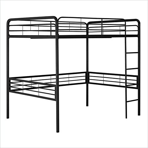 DHP Full Metal Loft Bed with Ladder, Space-Saving Design, Full, Black - $150