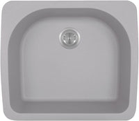 T824-Silver D-Bowl Topmount Quartz Granite Sink - $100