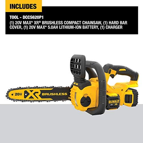 20V MAX 12in. Brushless Cordless Battery Powered Chainsaw Kit, 5Ah Battery & Charger - $210