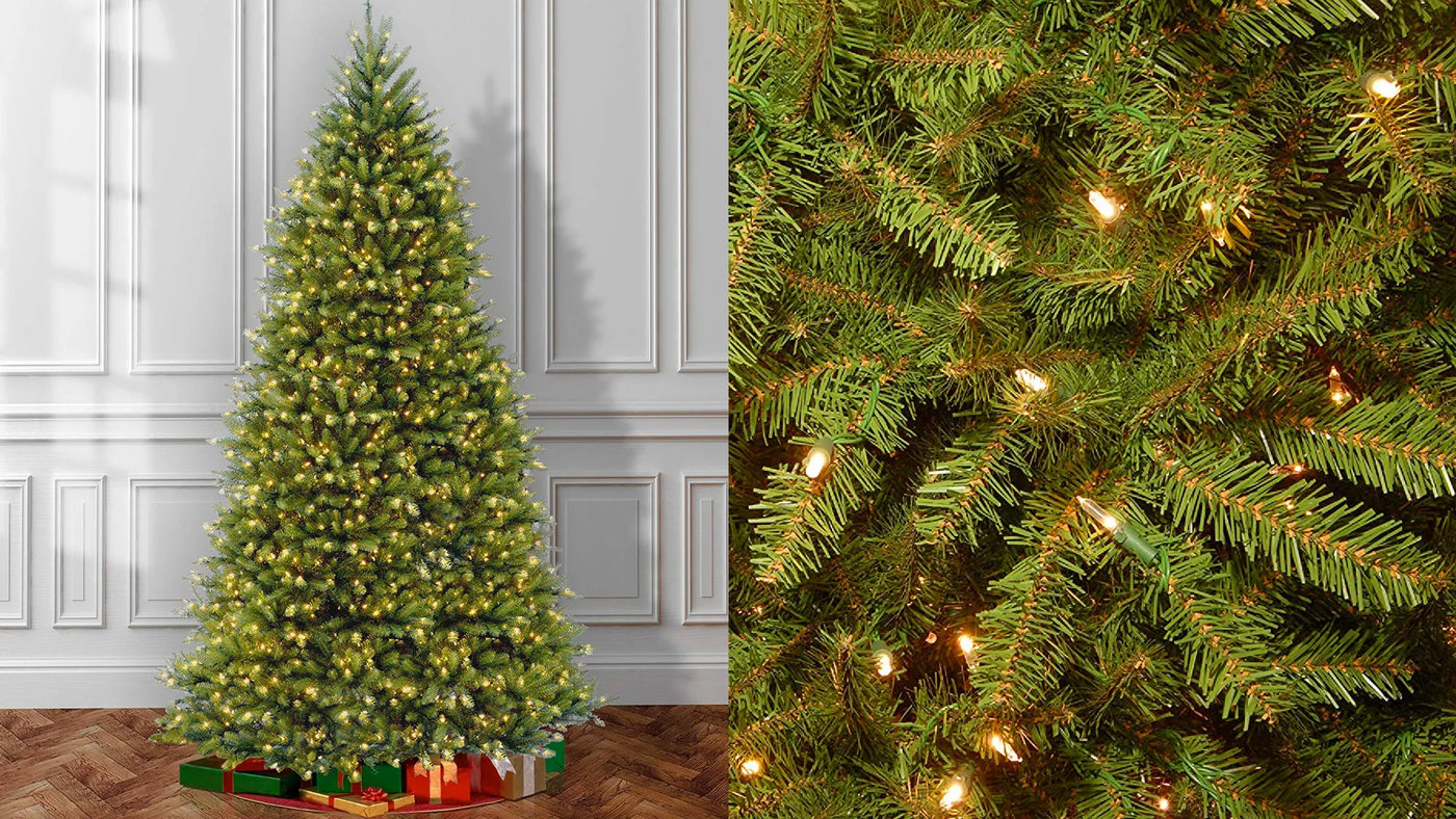 National Tree Company 12 ft. Pre-Lit Dunhill Fir Hinged Artificial Christmas Tree with Clear Lights - $560
