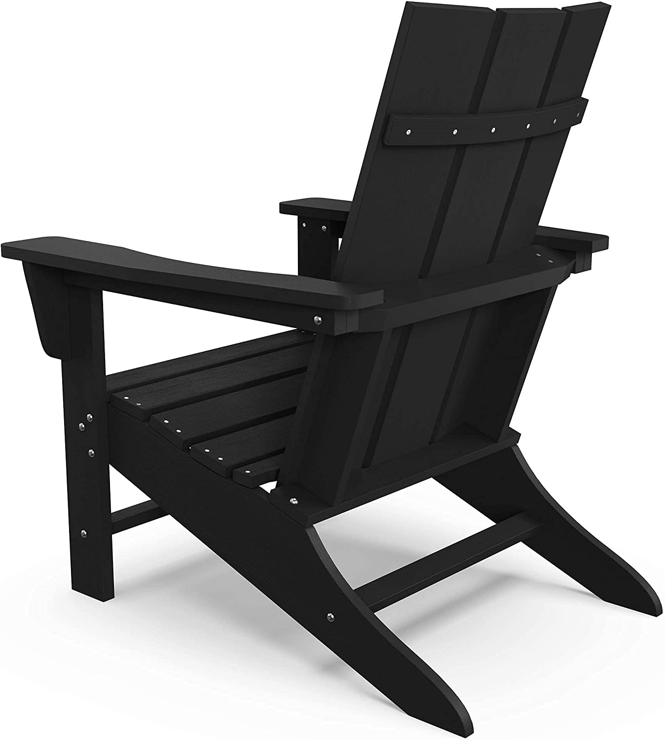 SERWALL Adirondack Chair Plastic Outdoor Classic Chair Weather Resistant - Black - $80
