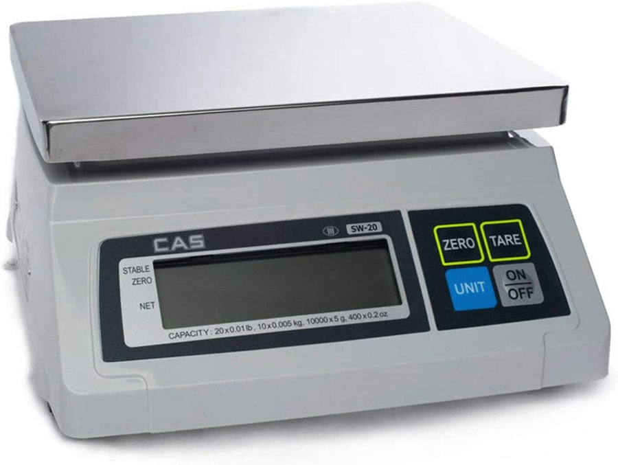 CAS SW-10 Food Service Scale, 10 x 0.005 lbs, Kg/g/Oz/Lb Switchable, Single Display - $100