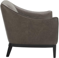 Rivet Bayard Contemporary Leather Accent Chair with Curved Armrests, 33.5"W -$400