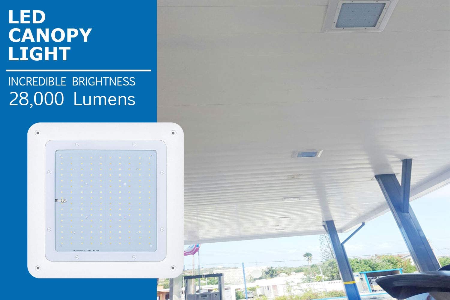 Hytronics 200W LED Canopy Light,28000 Lumens,600-850W HPS/HID Replacement,140 LM/W, 5700K Cool White - $105