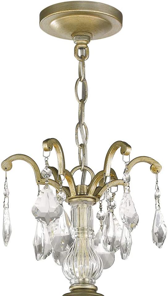 Brienne 6-Light Washed Gold Chandelier with Fire-Molded Crystals - $100.
