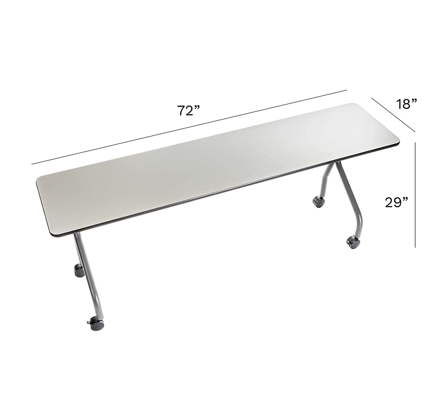 Iceberg Officeworks Rectangular Mobile Training Table, Gray Top, Charcoal Legs, 18" W x 72" L x 29" H - $154
