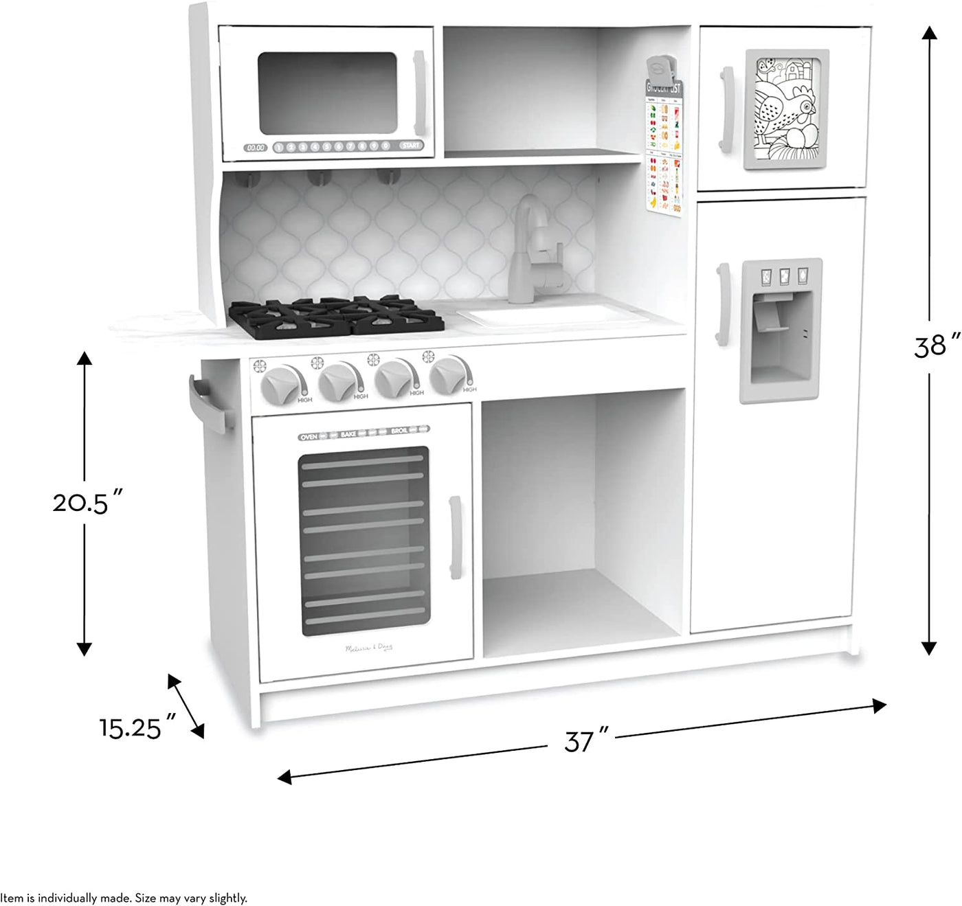 Melissa & Doug Wooden Chef’s Pretend Play Toy Kitchen, Cloud White - $105