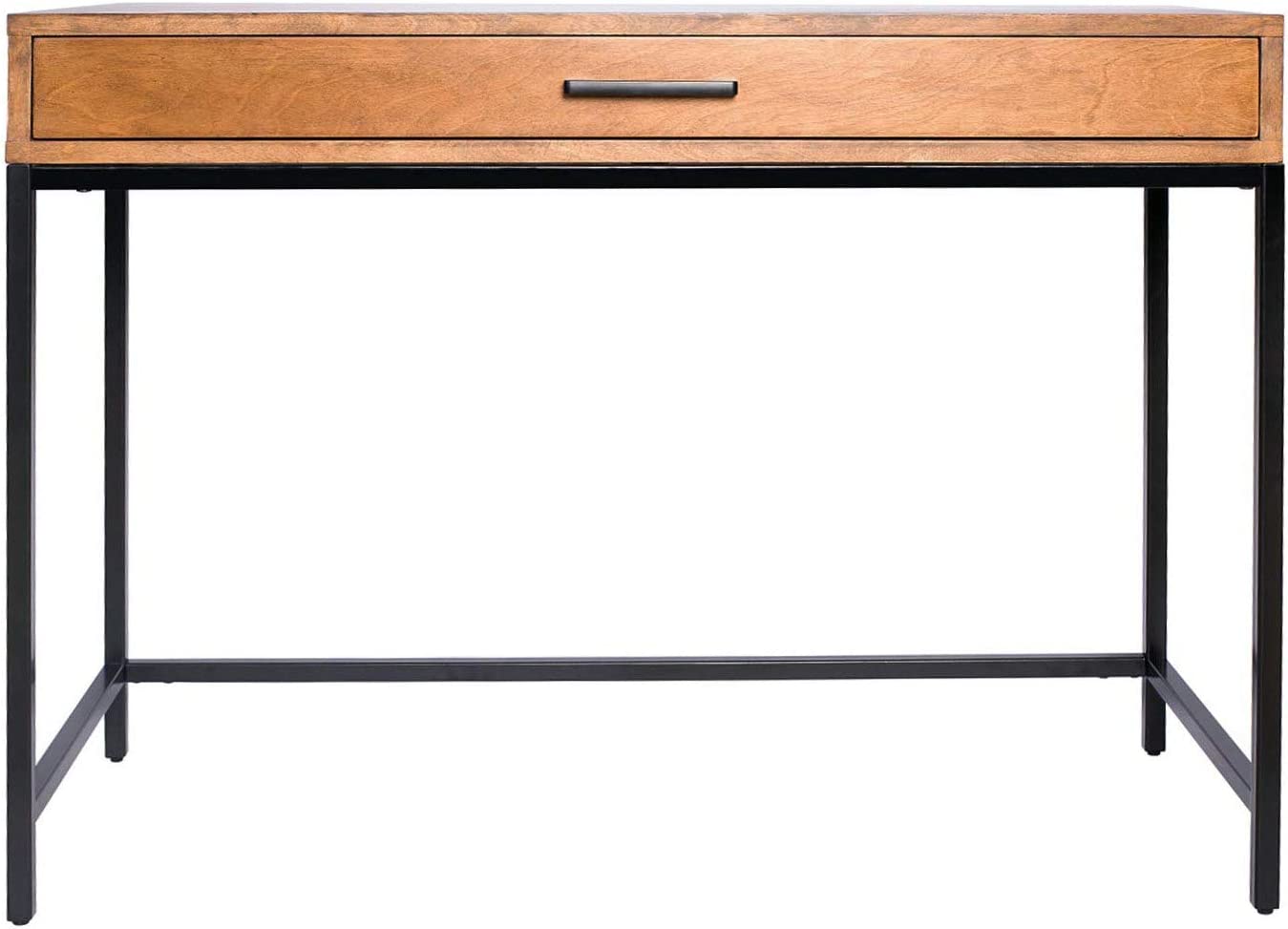 Amazon Brand – Rivet Avery Industrial Home Office Writing Desk with Metal Base, 40"W, Chestnut Brown Finish - $100