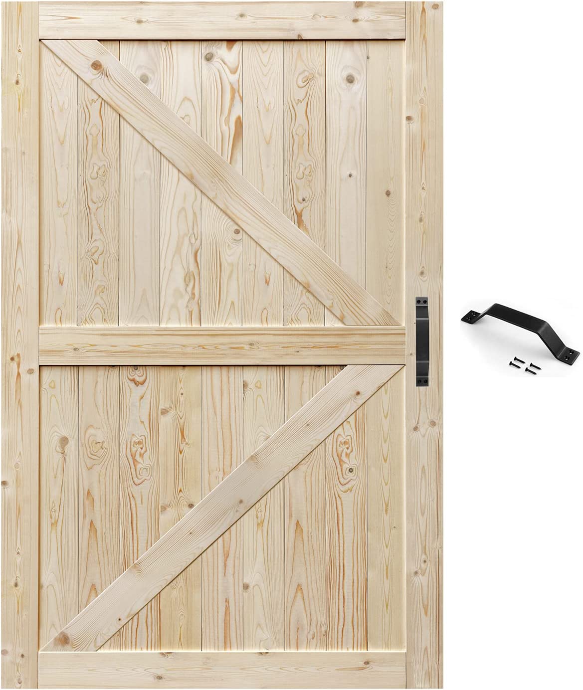 S&Z TOPHAND 54 In. X 80 In. Barn Door, 54in Unfinished British Brace B ...