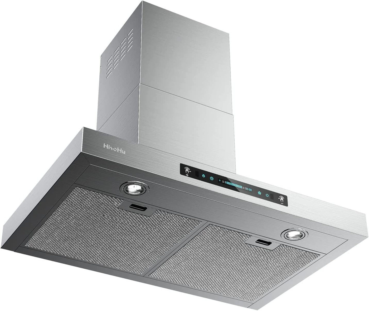HisoHu Wall Mount Range Hood, 36 Inch 780 CFM Stainless Steel Kitchen Chimney Vent (A01-36") - $240