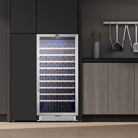 Colzer 24in 110 Bottle Wine Cooler Refrigerator Built-in/Freestanding, Stainless Steel - $400