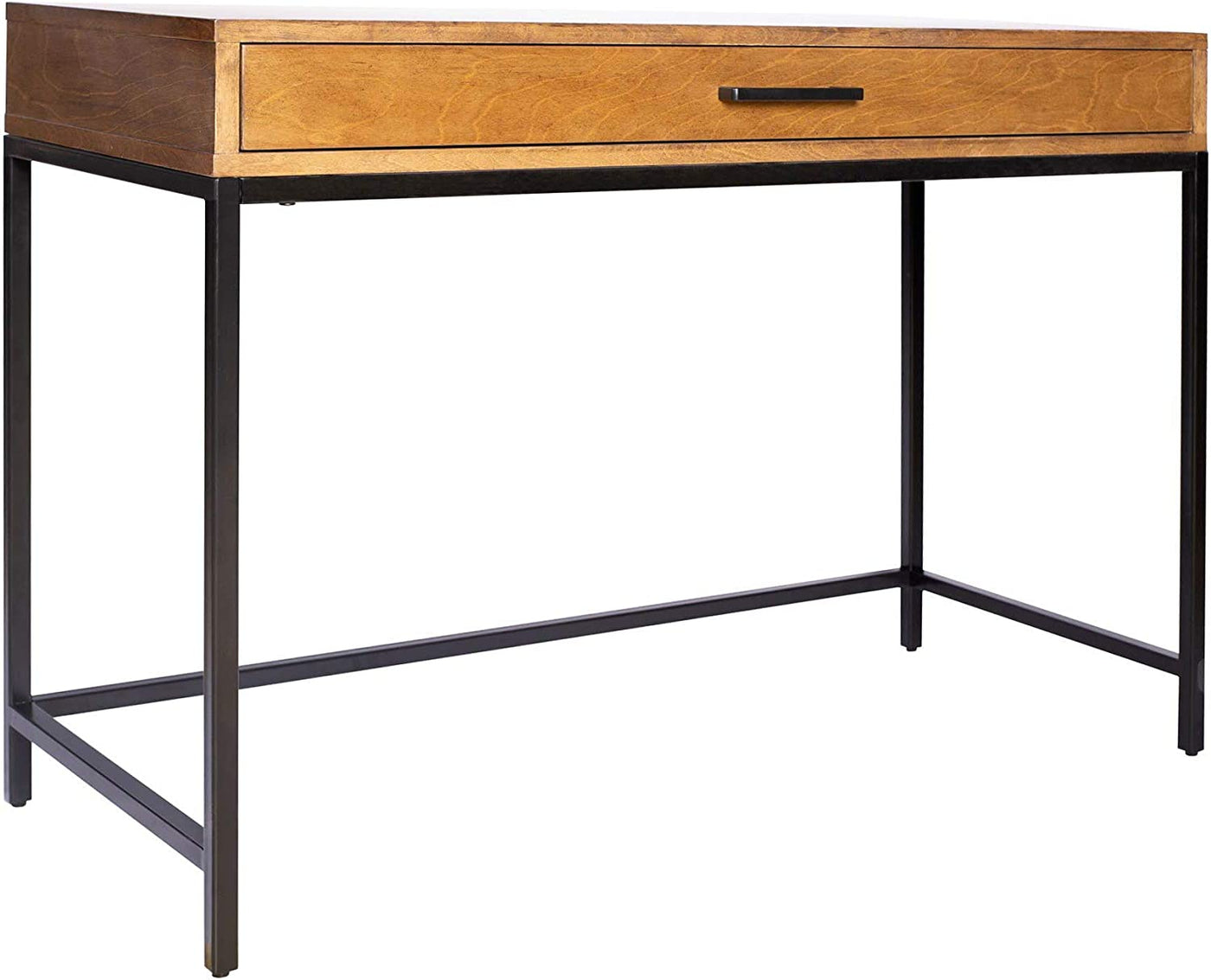 Amazon Brand – Rivet Avery Industrial Home Office Writing Desk with Metal Base, 40"W, Chestnut Brown Finish - $100