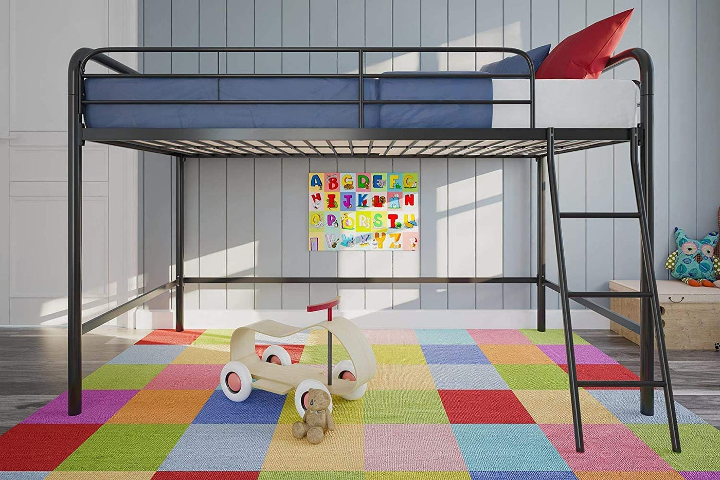DHP Jett Junior Twin Metal Loft Bed, Black - $70