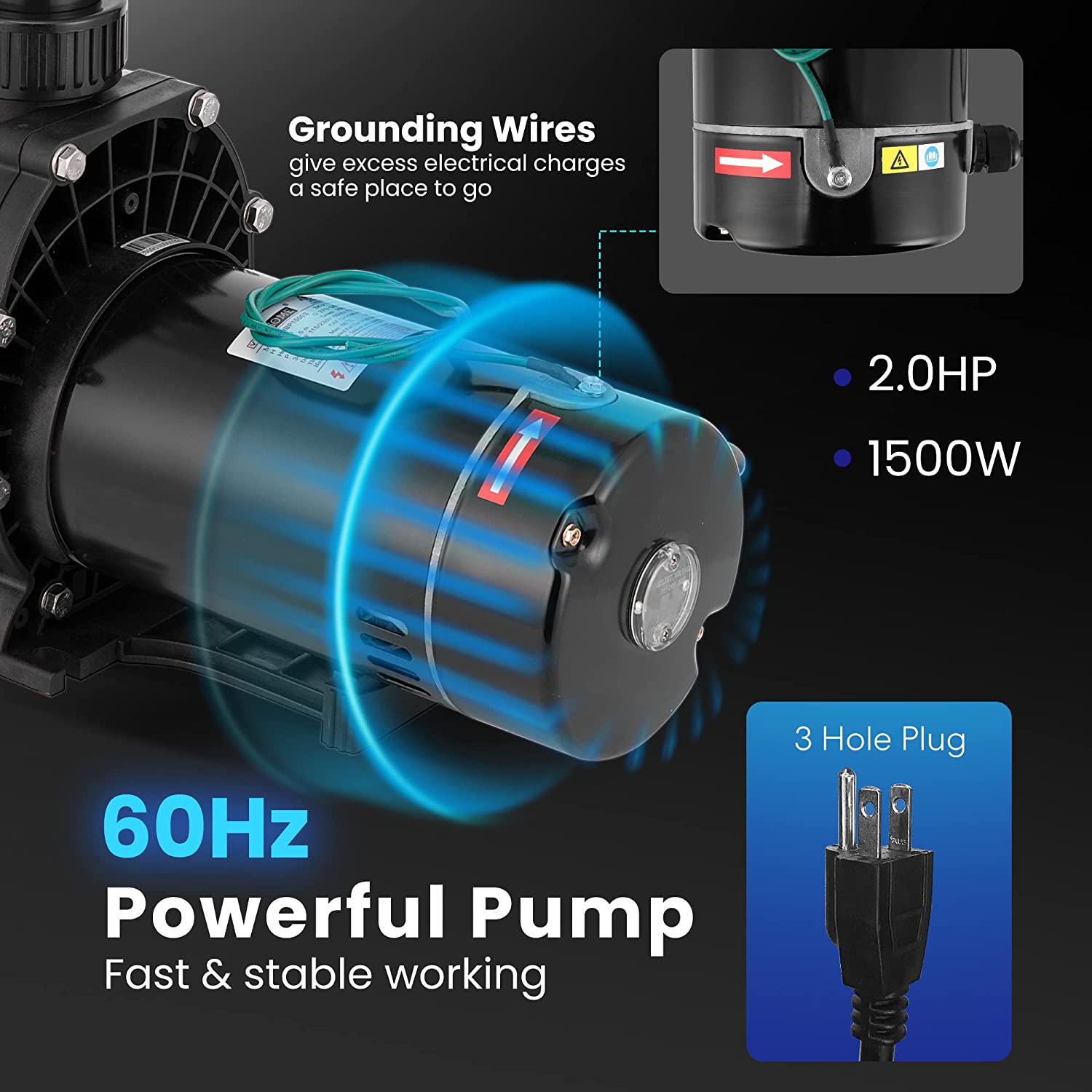 VIVOHOME 2.0 HP 6800 GPH Powerful Self Primming Dual Voltage in/Above Ground Swimming Pool Pump with Strainer Basket - $138