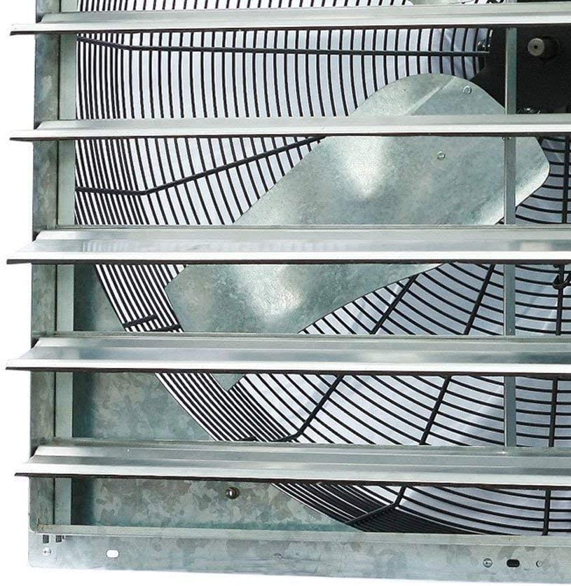 Iliving - 36" Wall Mounted Shutter Exhaust Fan, 6128 CFM, 9000 SQF Coverage Area, Silver (ILG8SF36S) - $247