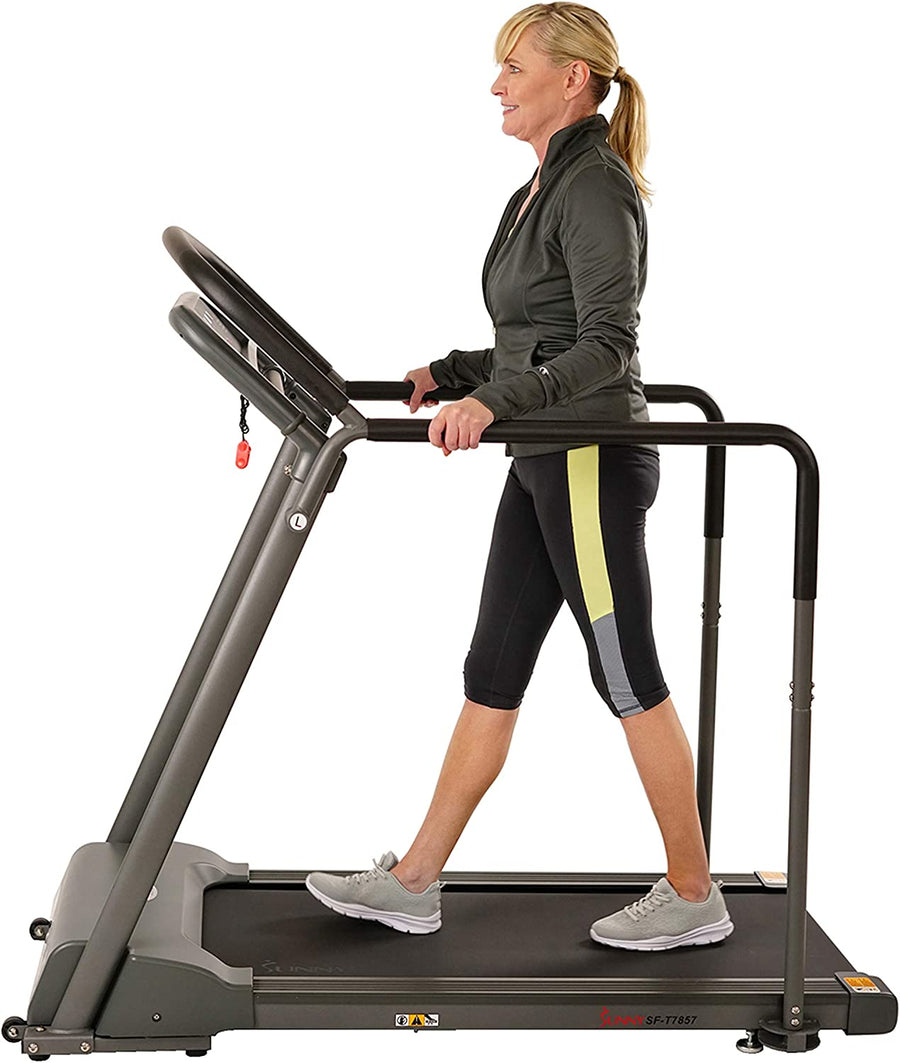 Sunny Health & Fitness Walking Treadmill Low Wide Deck - SF-T7857, Gray - $340