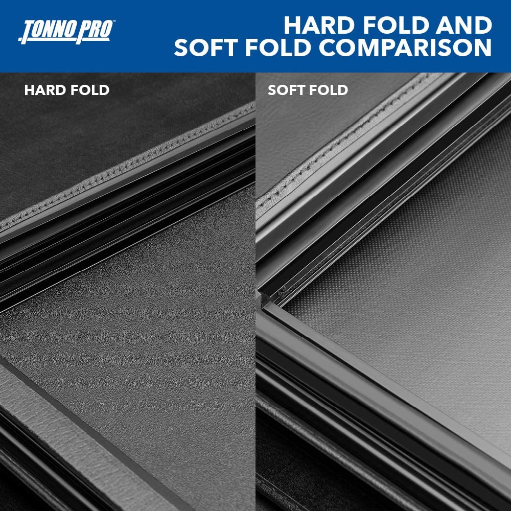 Tonno Pro Hard Fold, Hard Folding Truck Bed Tonneau Cover, HF-164, 5' 2" Bed (61.7") Black - $308