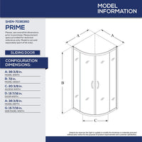 DreamLine Prime 38 x 74 Semi-Frameless Glass Sliding Shower Enclosure, Chrome (Enclosure-Only) - $370