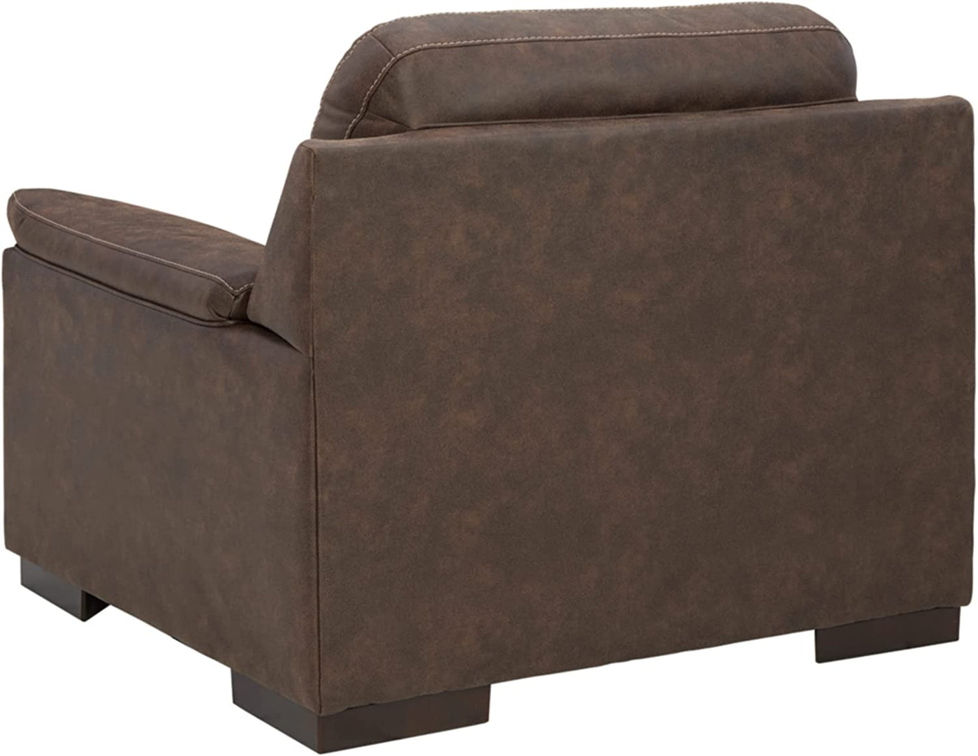 Ashley Maderla Modern Faux Leather Oversized Accent Chair, Walnut Brown-$270