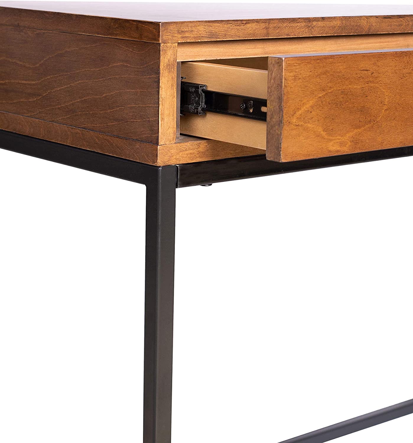 Amazon Brand – Rivet Avery Industrial Home Office Writing Desk with Metal Base, 40"W, Chestnut Brown Finish - $100