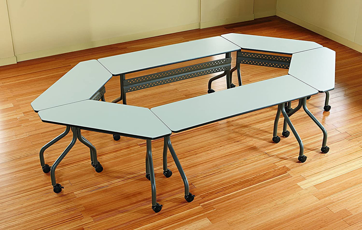 Iceberg Officeworks Rectangular Mobile Training Table, Gray Top, Charcoal Legs, 18" W x 72" L x 29" H - $154