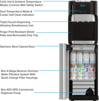 Brio Commercial Grade Bottleless Ultra Safe Reverse Osmosis Water Cooler(DOES NOT USE JUGS)  - $140