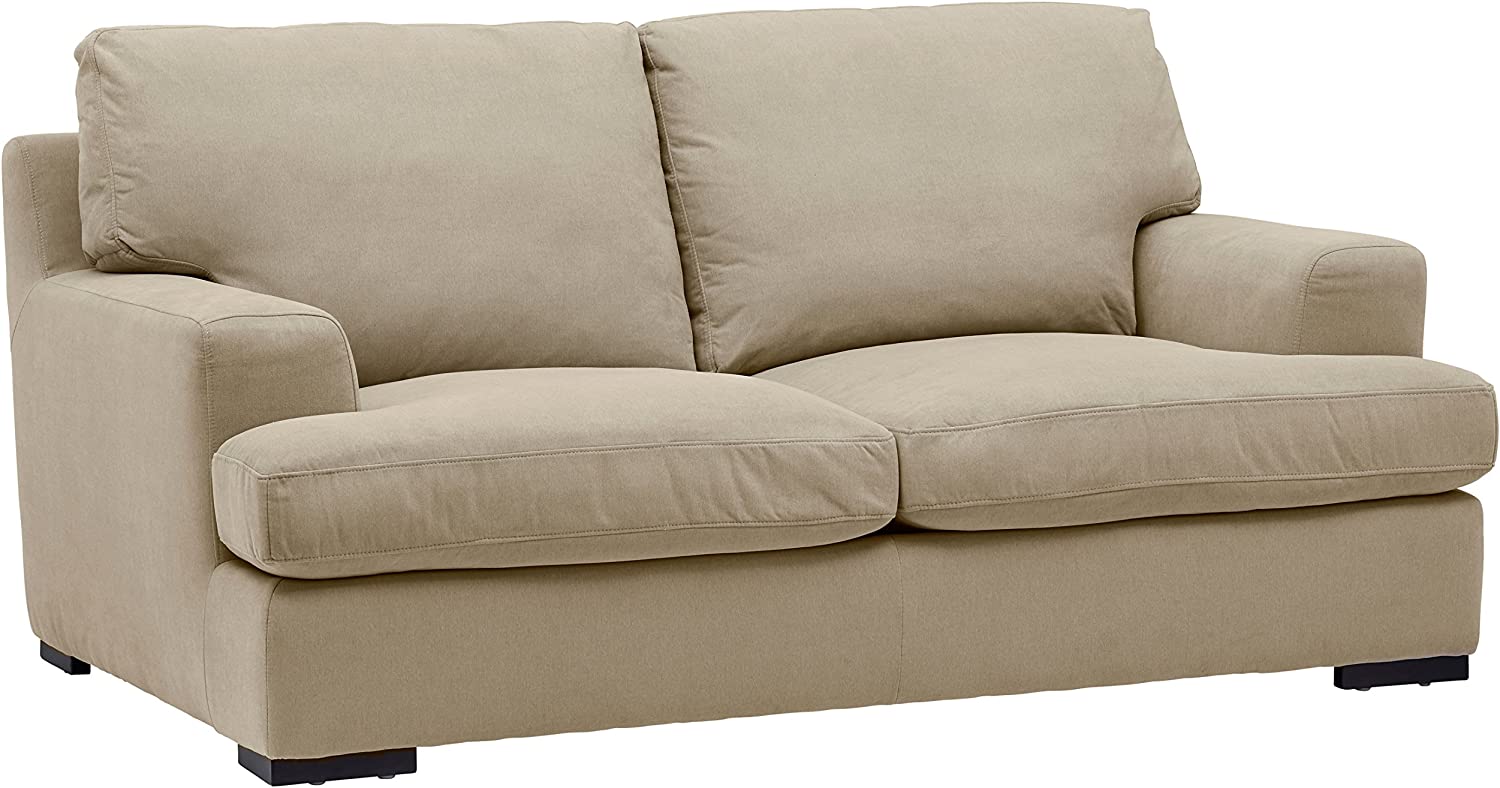 Stone & Beam Lauren Down-Filled Oversized Loveseat Sofa, 74"W, Fawn - $625
