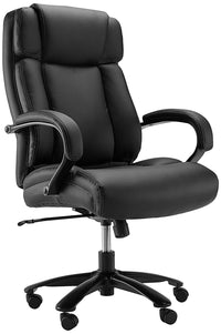 Big & Tall Adjustable Executive Office Chair Black Faux Leather-$150